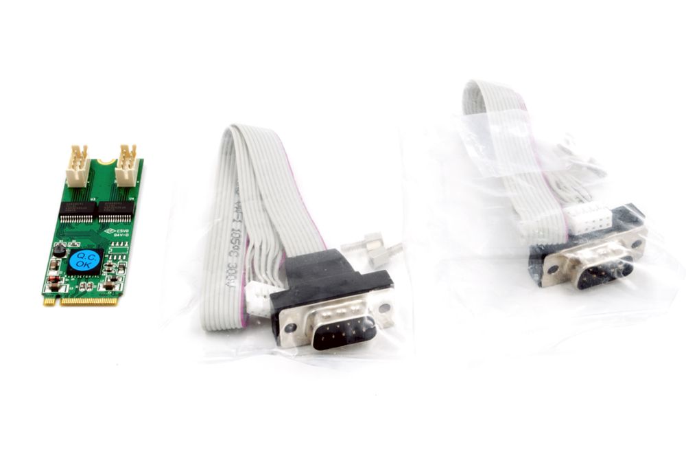 2S Seriell RS-232 zu M.2 NFGG Karte mit 2x 9 Pin Slot Kabel, Exsys® [EX-48200]