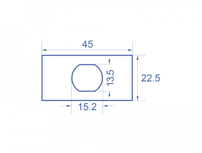 Easy 45 Modulblende Loch-Ausschnitt M15 mit Verdrehschutz, 45 x 22,5 mm 10 Stück weiß, Delock® [81367]