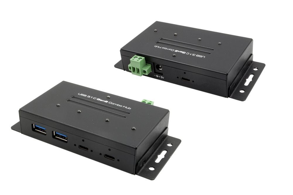 4-Port USB 3.1 Gen.2 Metall HUB mit 2x C- und 2x A-Anschlüsse, inkl. Netzteil 5V/4A und USB Kabel C-C, Exsys® [EX-1240HMVS]