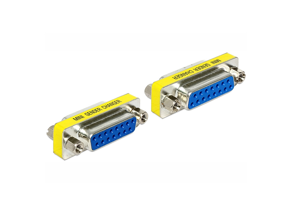 Adapter Sub-D 15 Pin Buchse an Sub-D 15 Pin Buchse, Gender Changer, Delock® [65480]