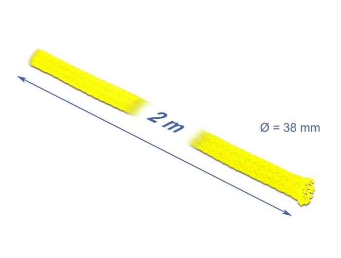 Geflechtschlauch dehnbar 2 m x 38 mm gelb, Delock® [20755]