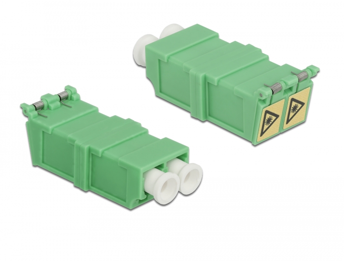 LWL Kupplung mit Laserschutzklappe LC Duplex Buchse zu LC Duplex Buchse 4 Stück, Delock® [85927]