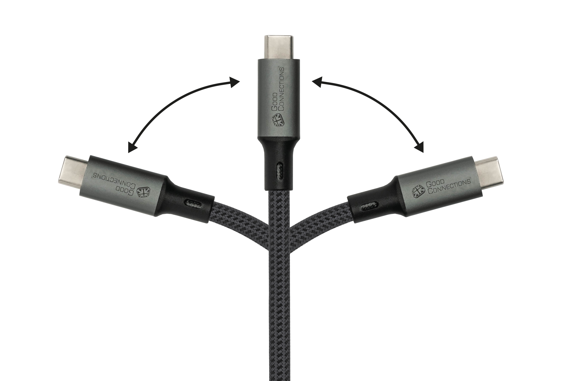 USB 4.0 Gen. 2x2 Kabel (20GBit/s, 100W, 8K@30Hz), USB-C™ Stecker an USB-C™ Stecker, anthrazit, 1,8m, Good Connections®