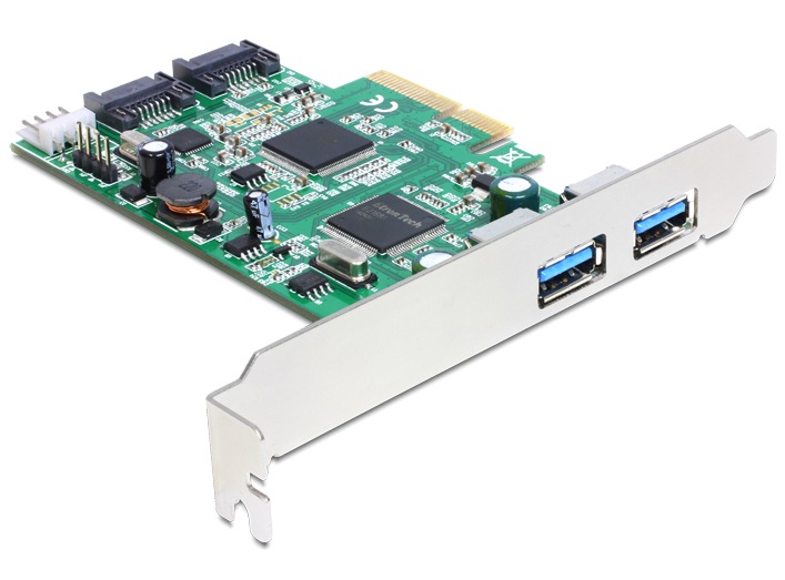 PCI Express Karte mit 2 x extern USB 3.0, 2 x intern SATA 6 Gb/s, Delock® [89359]