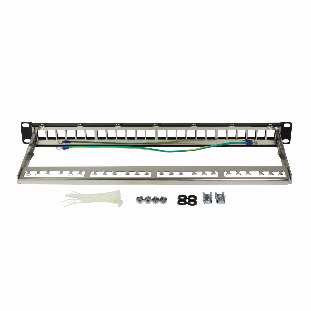 Keystone Patchpanel für 24 Keystone Buchsen, geschirmt, schwarz , LogiLink® [NK4042]