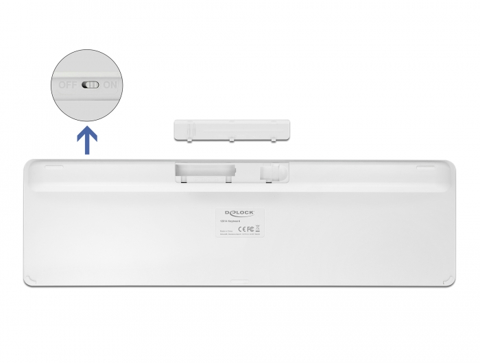 USB Tastatur 2,4 GHz kabellos weiß (flach), Delock® [12014]