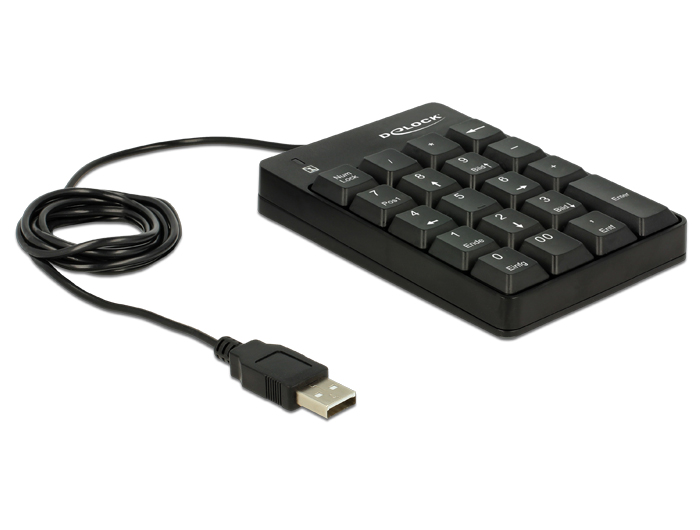 USB Nummernblock 19 Tasten, schwarz, Delock® [12481]