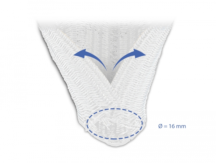 Geflechtschlauch selbstschließend 10 m x 16 mm weiß, Delock® [20814]