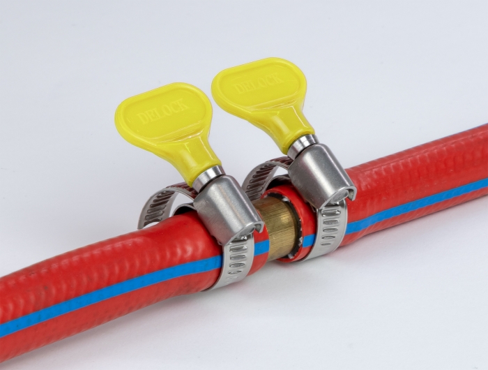 Schlauchschelle mit Flügelmutter 60 - 80 mm 10 Stück gelb, Delock® [19454]