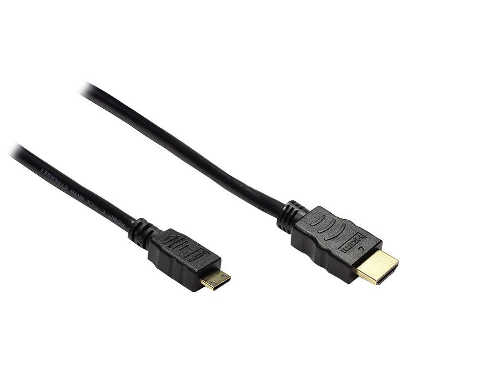 High-Speed-HDMI®-Kabel mit Ethernet, Standard Stecker (Typ A) auf Mini Stecker (Typ C), 1m, Good Connections®