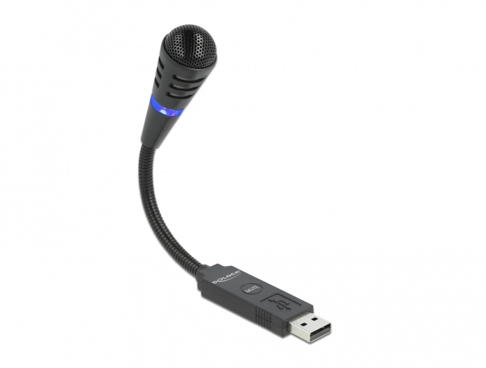 USB Mikrofon mit Schwanenhals und Mute Button , Delock® [66499]