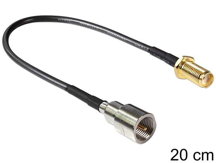 Antennenkabel SMA Buchse zum Einbau an FME Stecker, 0,2m, Delock® [88587]