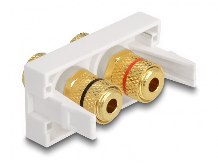 Easy 45 Modul 2 x Polklemme, Farbring rot / schwarz 22,5 x 45 mm, Delock® [81397]