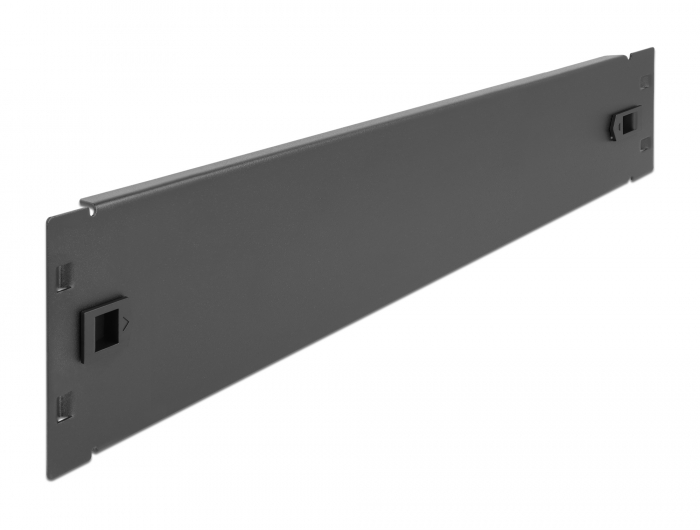 19" Netzwerkschrank Blindabdeckung werkzeugfrei 2 HE schwarz, Delock® [66579]