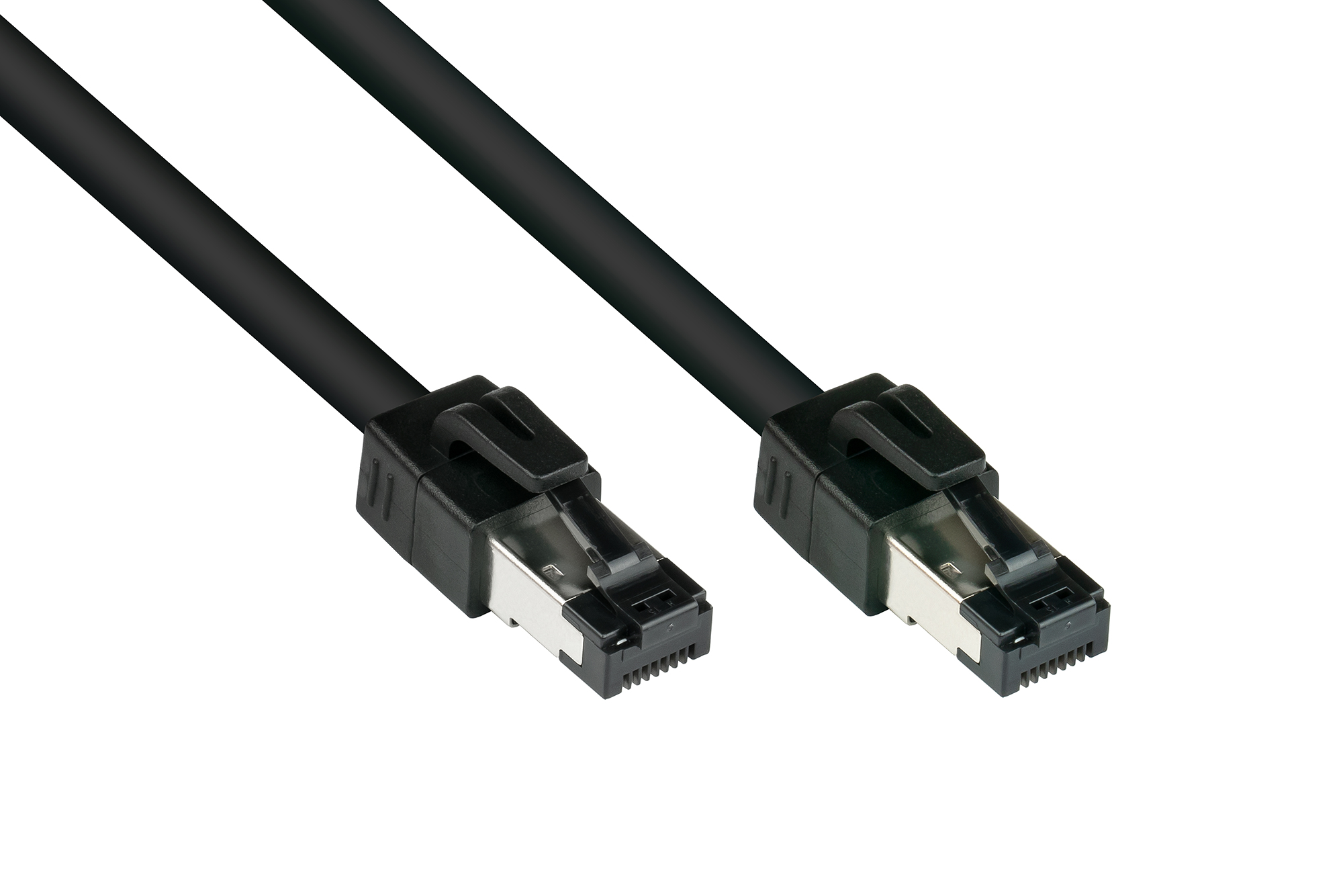 RNS® Patchkabel Cat. 8.1, S/FTP, PiMF, halogenfrei (LSZH), 2000MHz, 40Gbit/s, schwarz, 0,5m, Good Connections®