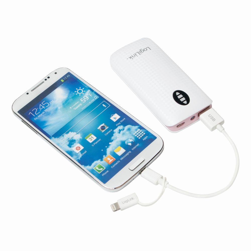 USB auf Micro-USB Sync- und Ladekabel mit Lightning Adapter, weiß, 1 m, LogiLink® [CU0118]