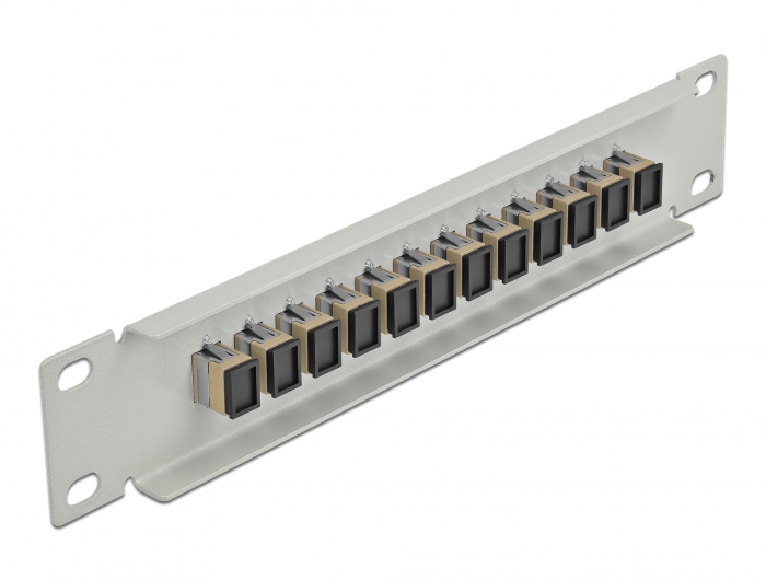 10" LWL Patchpanel 12 Port SC Simplex beige 1 HE grau, Delock® [66783]