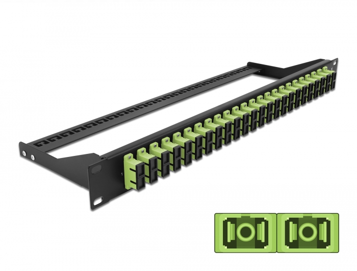 19" LWL Patchpanel 24 Port SC Duplex lindgrün, Delock® [43397]