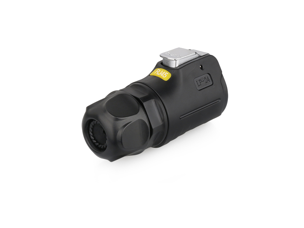 Industrie-Steckverbinder S1 - Unbestückter Stecker mit Klick-Arretierung, Aussparung für RJ45 Stecker, M24, IP65/67, Good Connections®