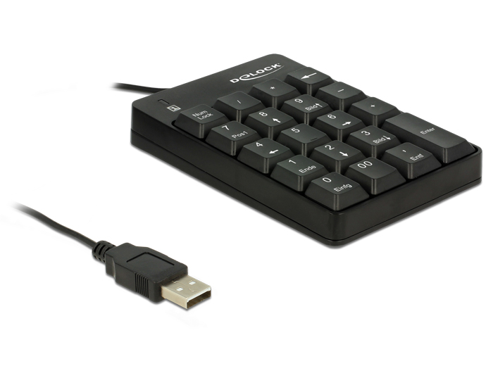 USB Nummernblock 19 Tasten, schwarz, Delock® [12481]