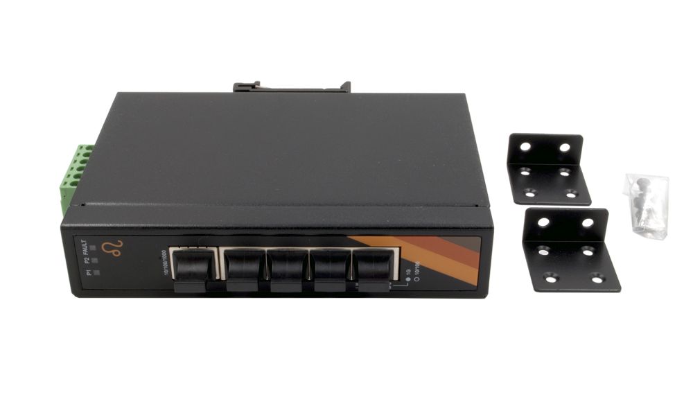 5-Port Industrie Ethernet Switch - 5*10/100/1000Tx, 12-48VDC Power Input, Exsys® [EX-6221]