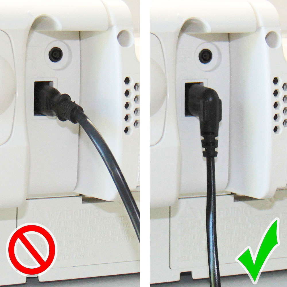 Euro-Netzkabel, Netzstecker an Euro 8 Buchse, beidseitig 90° abgewinkelt, weiß, 0,75m, Good Connections®