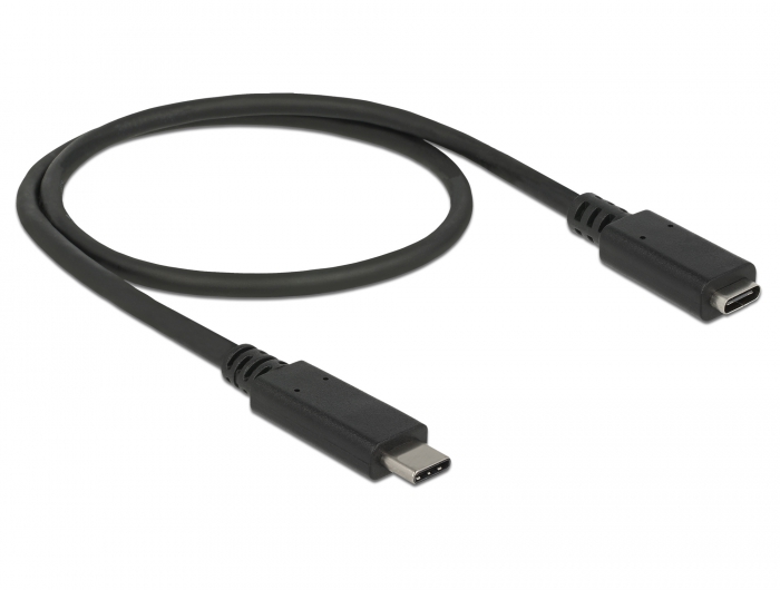 USB 10 Gbps Verlängerungskabel USB Type-C™ Stecker zu Buchse 0,5 m 4K PD 60 W