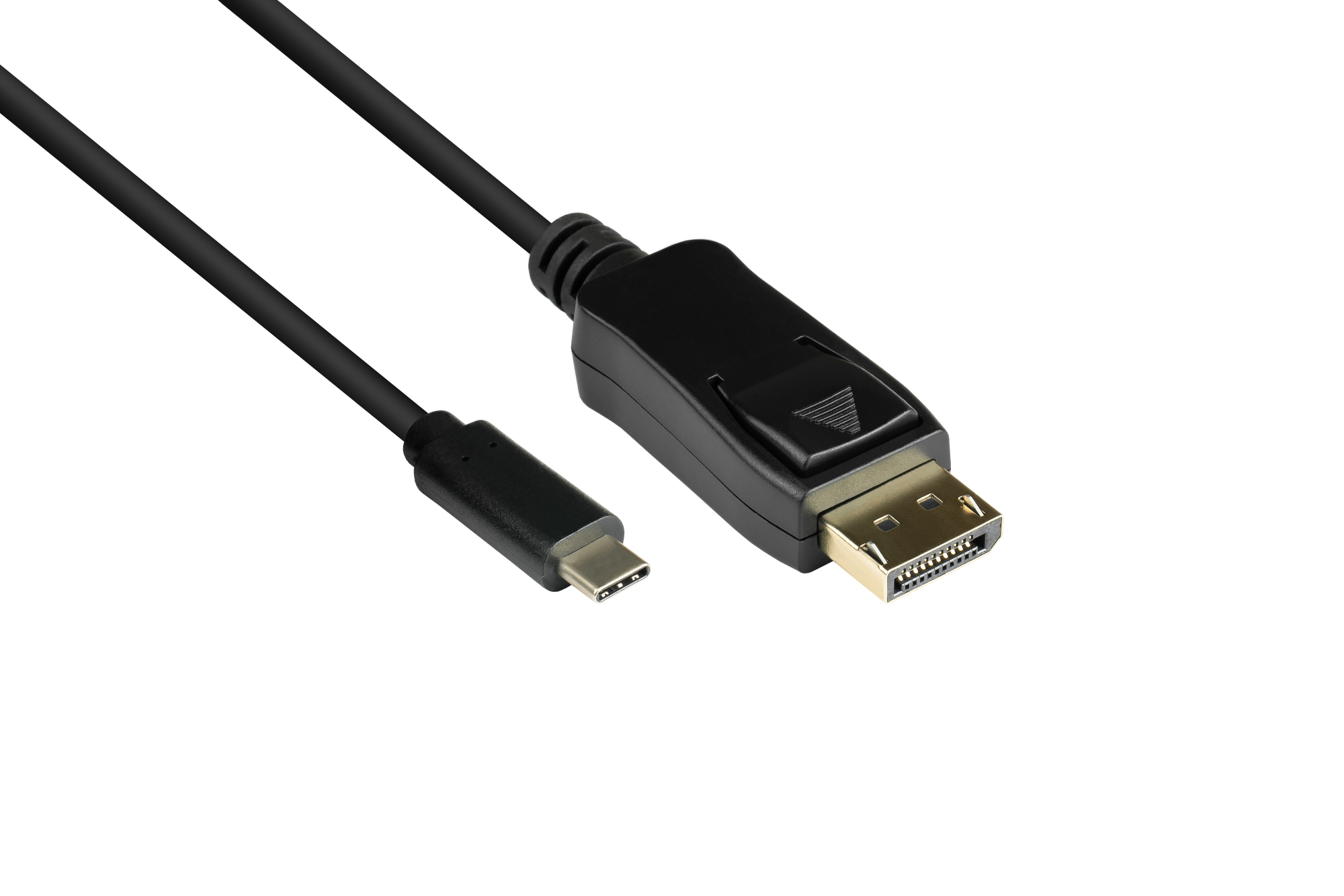 Adapterkabel USB-C™ Stecker an DisplayPort 1.2 Stecker, 4K / UHD @60Hz, CU, schwarz, 1m, Good Connections®