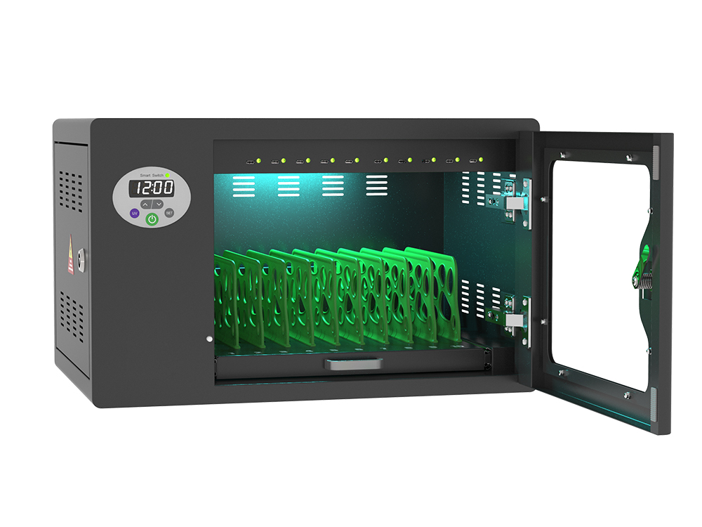 Good Connections® ANTARES PRO T10C Ladewagen bis 11", USB-C™, 30W Port, PD3.0, UVC-Desinfektion, schwarz