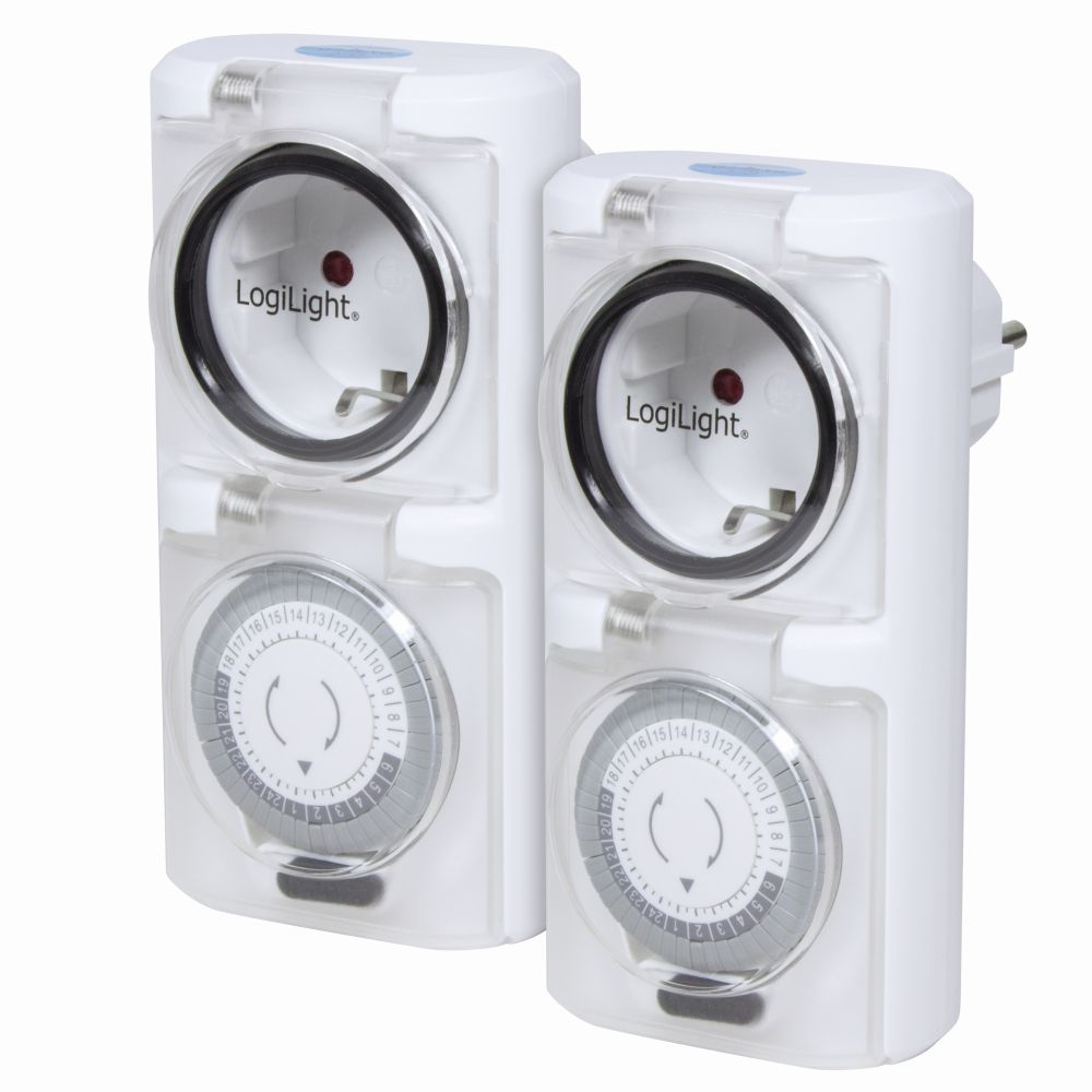 Mechanische Zeitschaltuhr, 2er Set, IP44, Outdoor, LogiLink® [ET0006A]