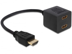 Adapter, HDMI-High-Speed® mit Ethernet, 1x Stecker an 2x Buchse, Delock® [65226]