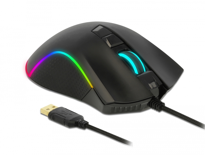 Optische 7-Tasten USB Gaming Maus - Rechtshänder, Delock® [12670]