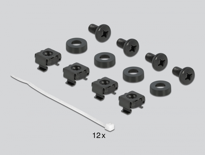 19" Kabelmanagement Bürstenleiste mit Kabelabfangplatte 1 HE schwarz, Delock® [66484]