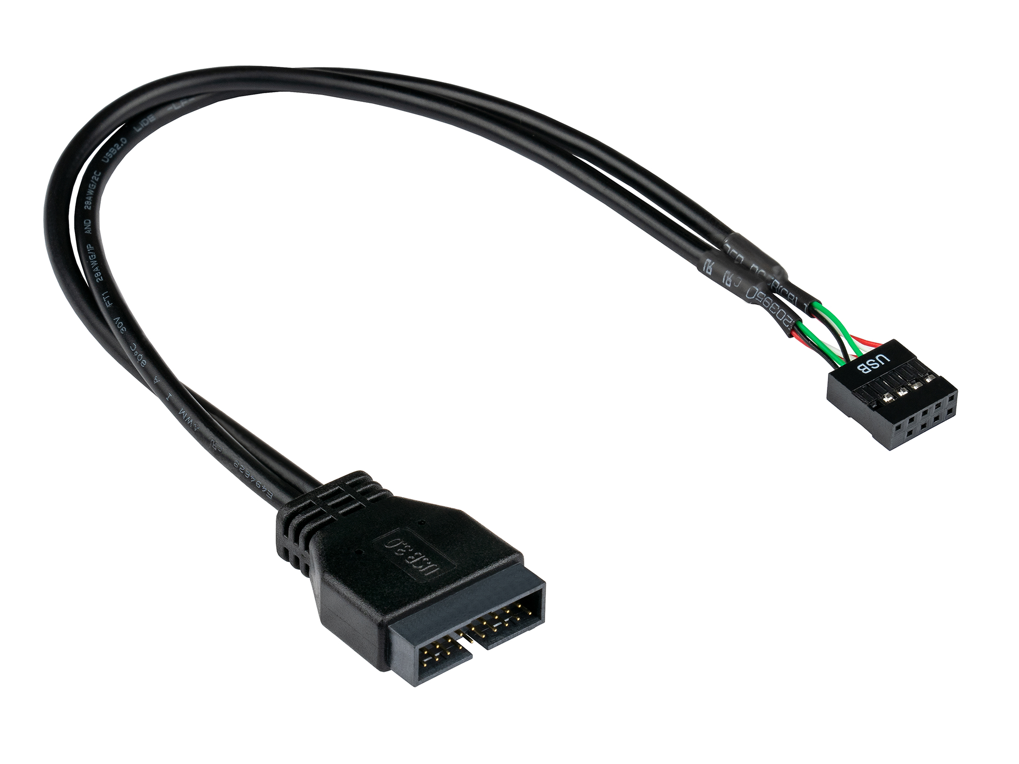 Adapter intern USB 3.0 Pin-Header Stecker an USB 2.0 Pin-Header Buchse, schwarz, 0,3m, Good Connections®