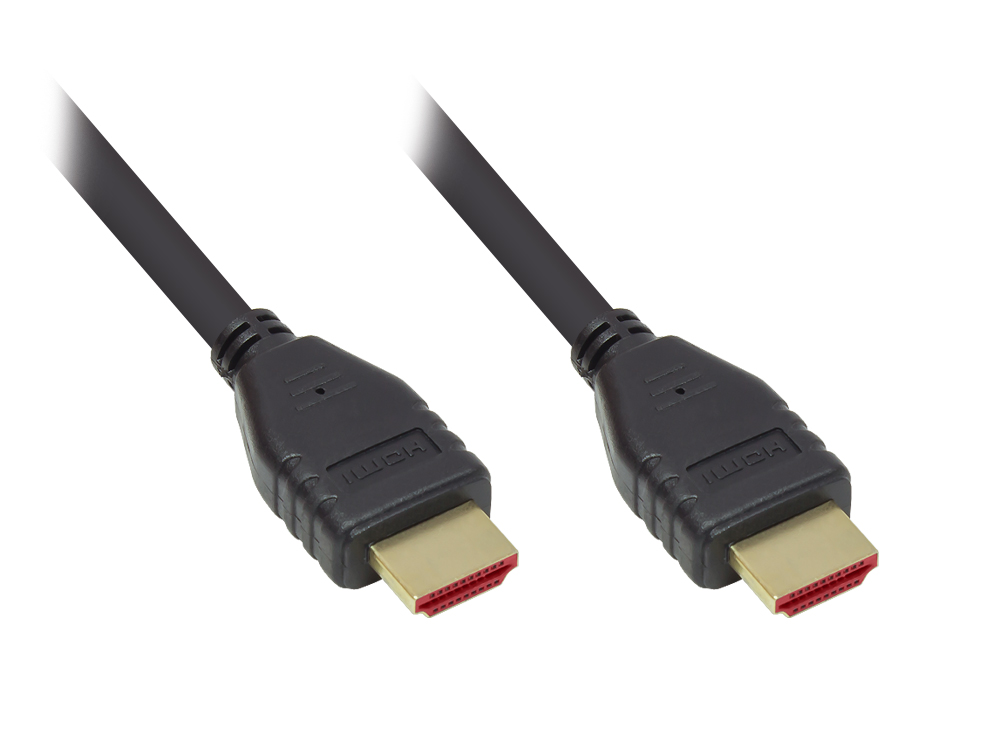 Ultra-High-Speed HDMI® 2.1 Kabel, 8K UHD-2 / 4K UHD, vergoldete Kontakte, CU, schwarz, 2m, Good Connections®