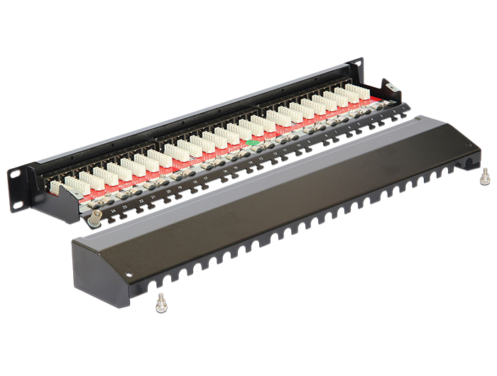 19" Patchpanel 24 Port Cat.6A schwarz, Delock® [43320]