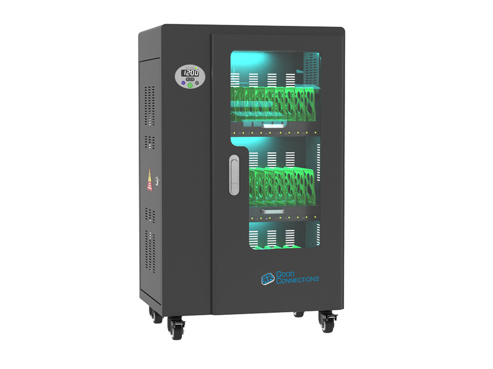 Good Connections® ANTARES PRO T30C Ladewagen bis 11", USB-C™, 30W Port, PD3.0, UVC-Desinfektion, schwarz