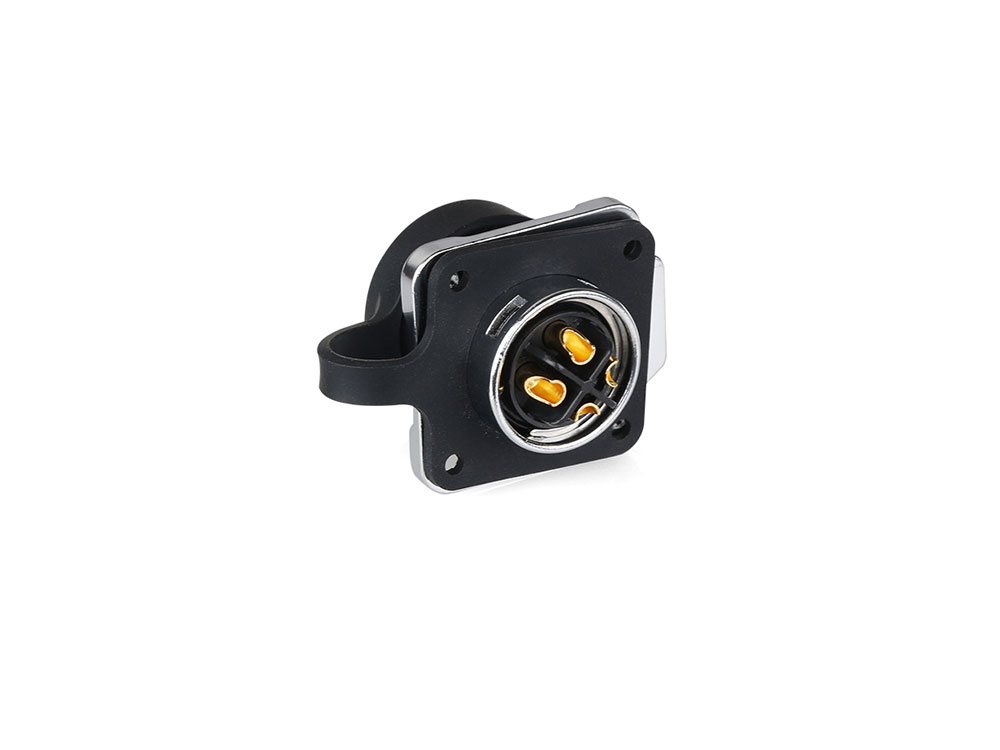 Industrie-Steckverbinder S1 - Power (4-Pin) Durchführungskupplung mit Flansch, Lötanschluss, Metall, M20, IP65/67, Good Connections®