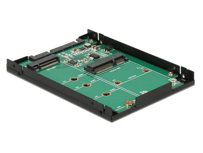 2.5" Konverter SATA 22 Pin an 1x M.2 Key B + 1x mSATA - 9,5 mm, Delock® [62866]