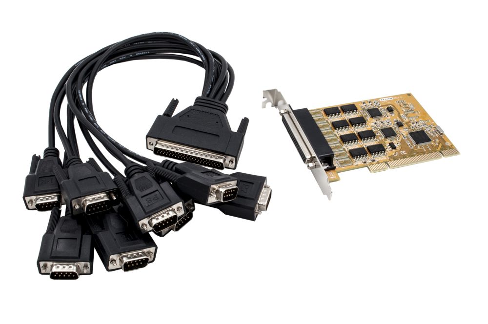 8S Seriell RS-232 PCI Karte mit Octopus Kabel (FTDI Chip-Set), Exsys® [EX-41088]