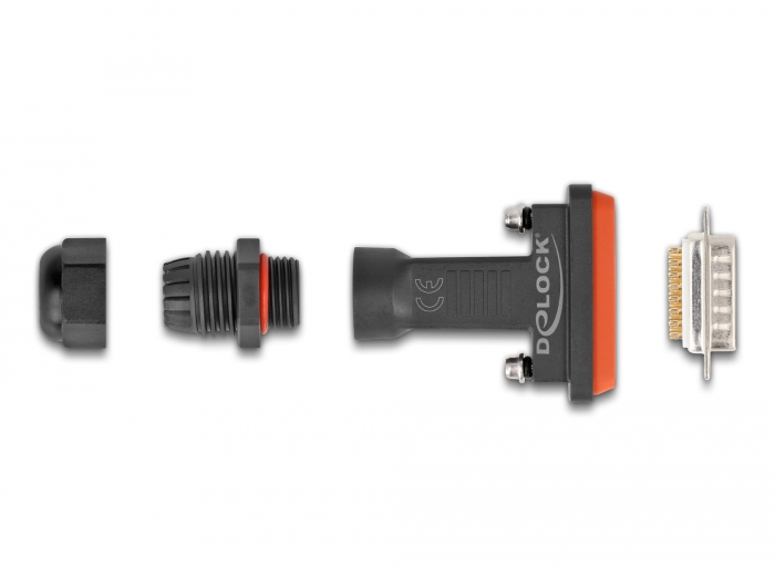 D-Sub 15 Pin Stecker mit Gehäuse IP67 wasserfest, Delock® [87806]