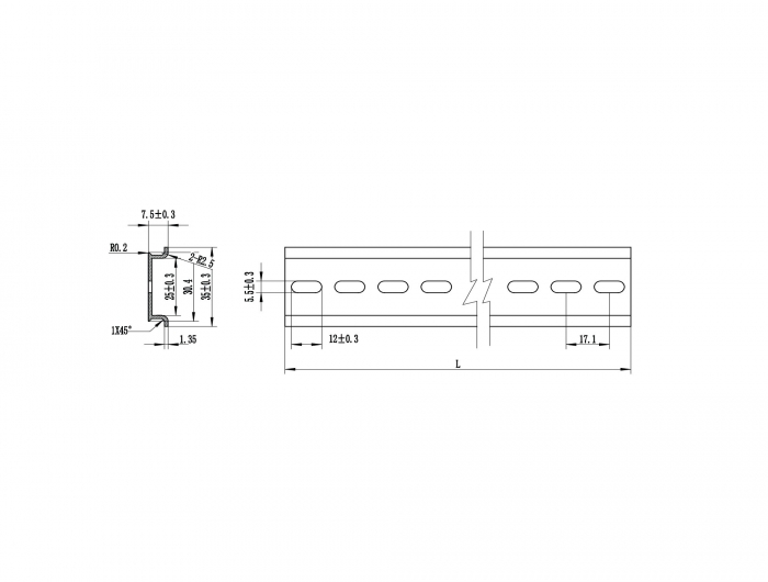 Hutschiene 35 x 7,5 mm (100 cm) Aluminium, Delock® [66178]