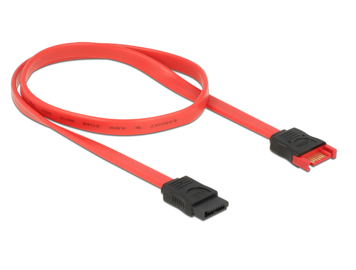 Verlängerungskabel SATA 6 Gb/s Stecker an SATA Buchse 50 cm rot, Delock® [83954]
