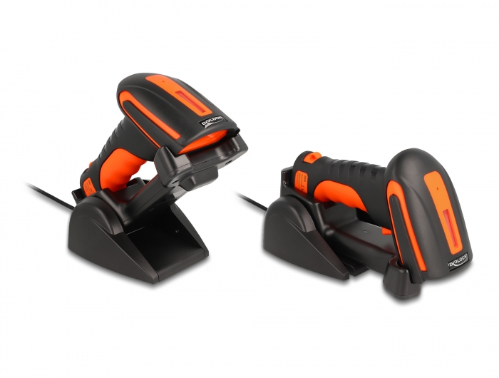 Industrie Barcode Scanner 1D und 2D für 2,4 GHz oder Bluetooth mit induktiver Ladestation, Delock® [90556]