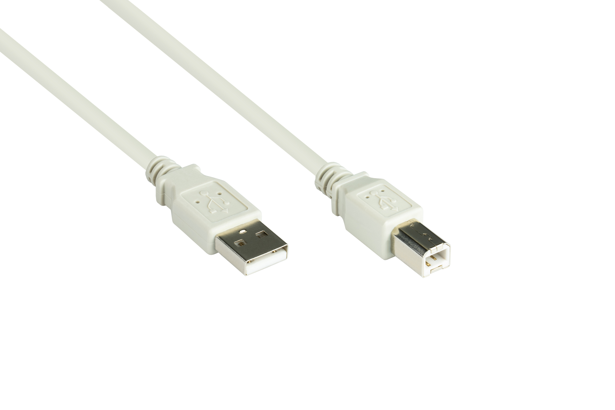Anschlusskabel USB 2.0 Stecker A an Stecker B, grau, 0,25m, Good Connections®