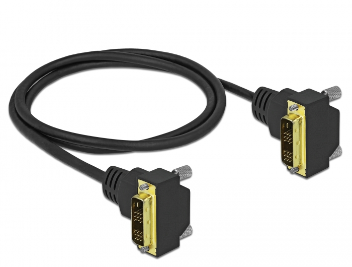 DVI Kabel 18+1 Stecker gewinkelt zu 18+1 Stecker gewinkelt 1 m, Delock® [85905]