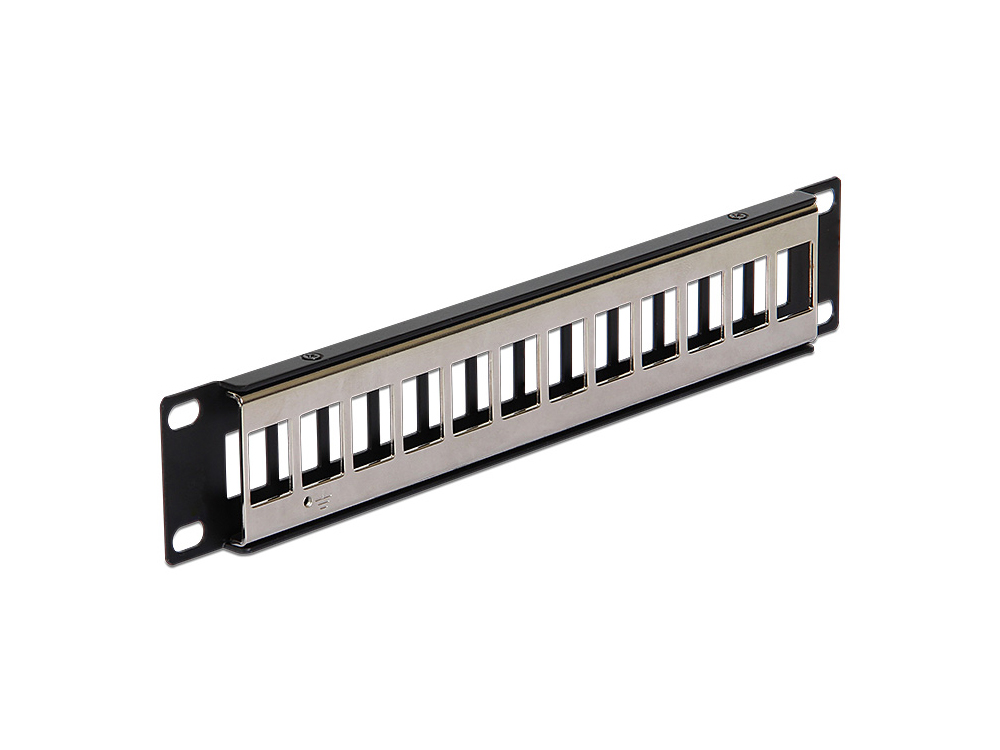 Keystone 10" Patchpanel 12 Port Metall, schwarz, Delock® [43326]