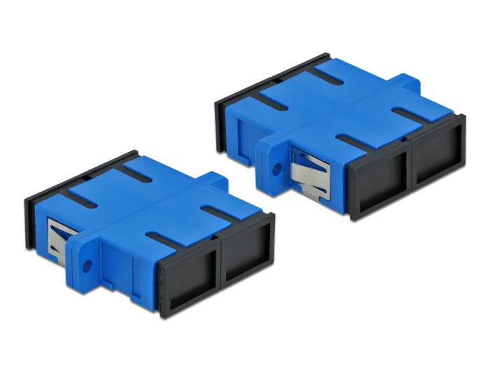 LWL Kupplung SC Duplex Buchse zu SC Duplex Buchse Singlemode 4 Stück blau, Delock® [85991]