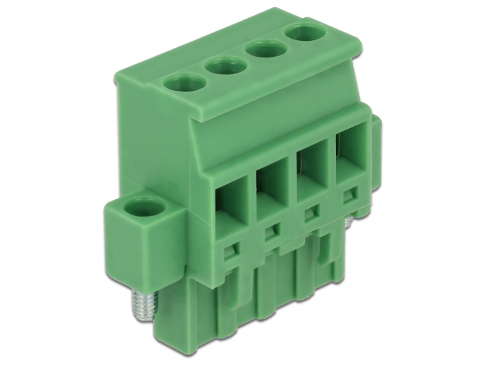 Terminalblock Set für Hutschienen 4 Pin mit Schraubverriegelung, Delock® [65936]