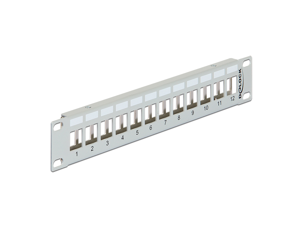 Keystone 10" Patchpanel 12 Port Metall, grau, Delock® [43327]